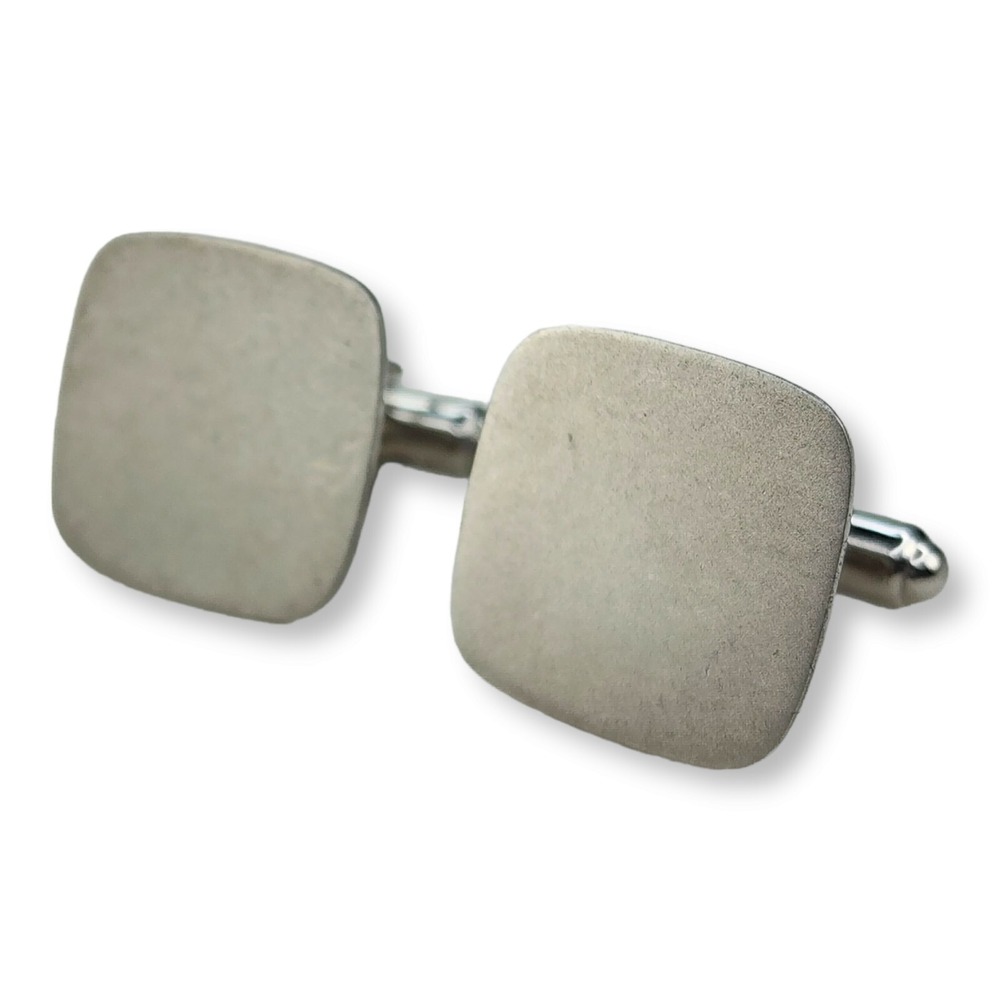 Vintage Sterling Silver 925 Vanguard Square Matte Finish Cuff Links